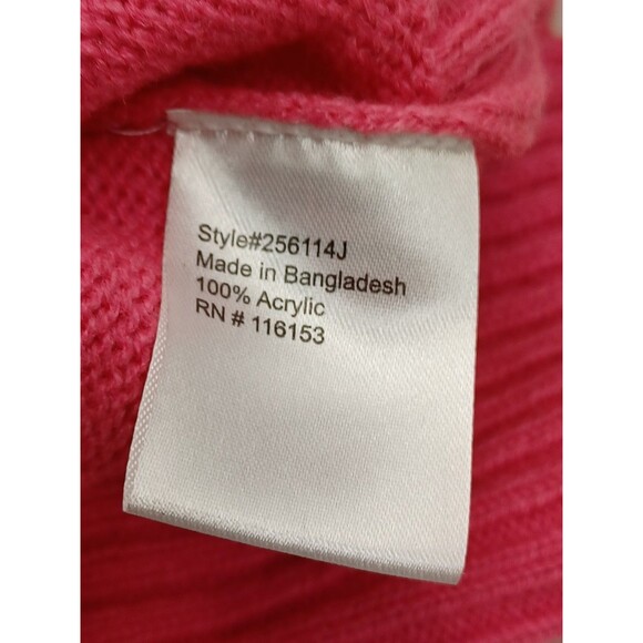 Poof Apparel Womens Pink Sweater Long Sleeve Full Zip Sz M - Picture 7 of 8